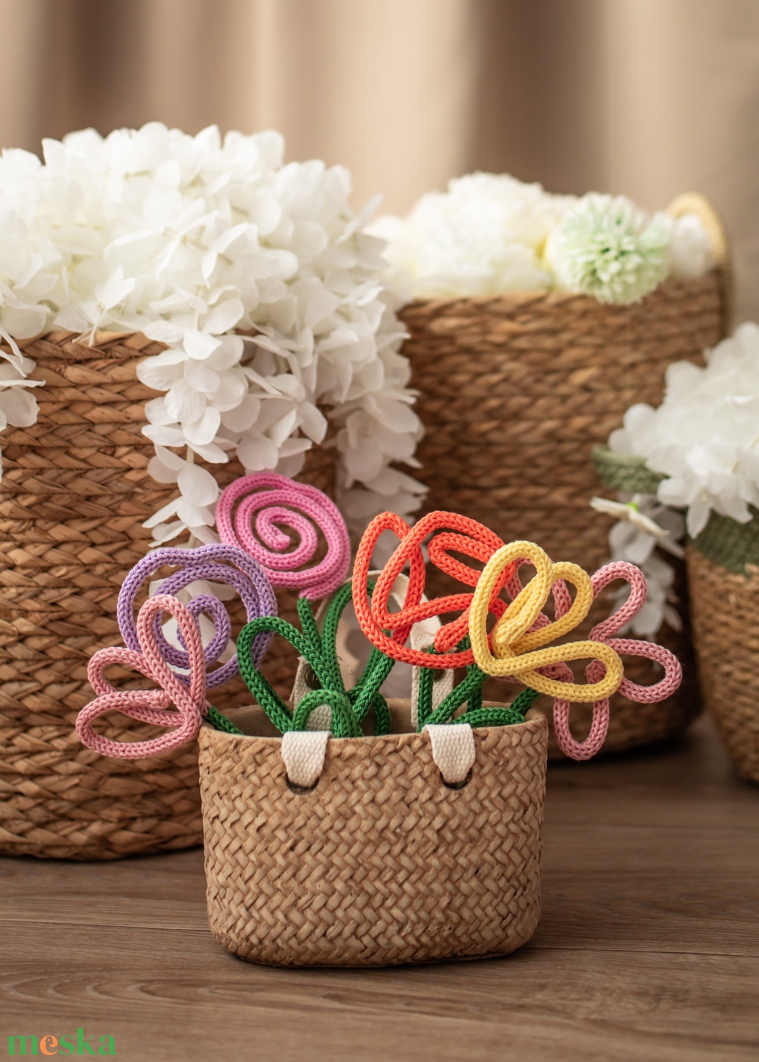 Kézzel készült horgolt drót virágok - otthon & életmód - dekoráció - dísztárgy - Meska.hu