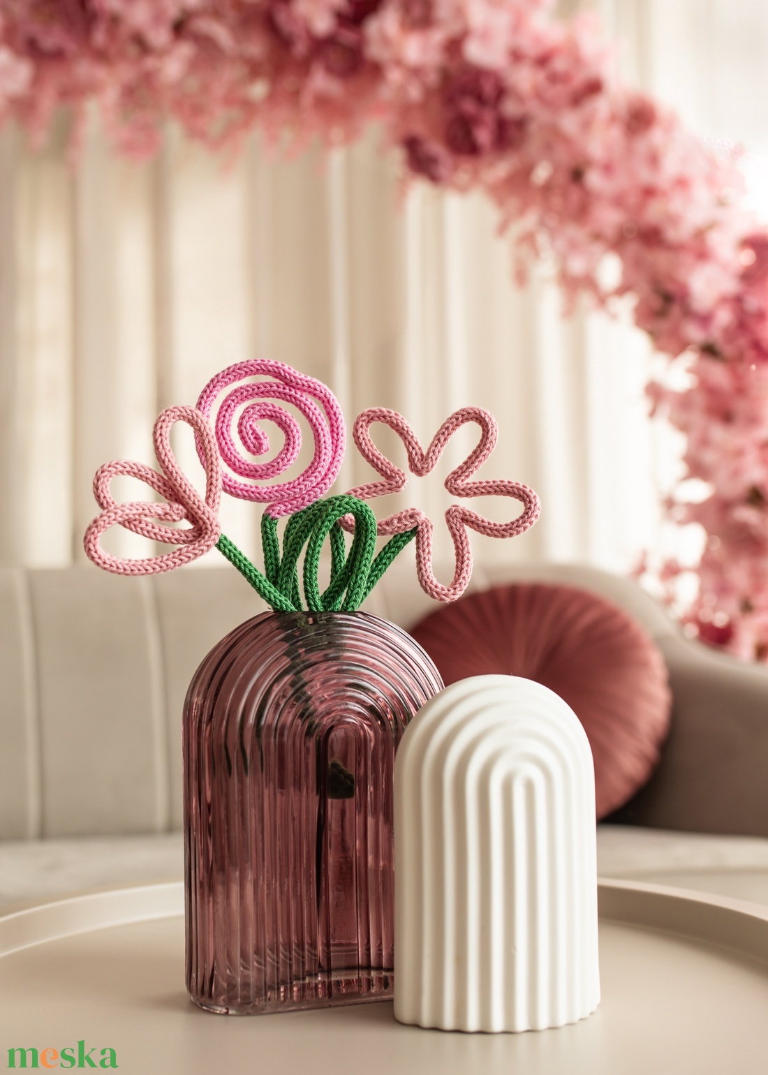 Kézzel készült horgolt drót virágok - otthon & életmód - dekoráció - dísztárgy - Meska.hu