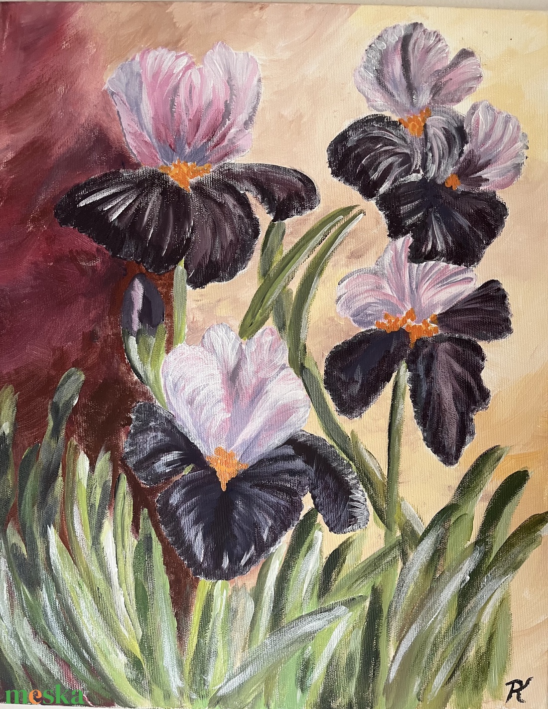 Írisz - művészet - festmény - akril - Meska.hu