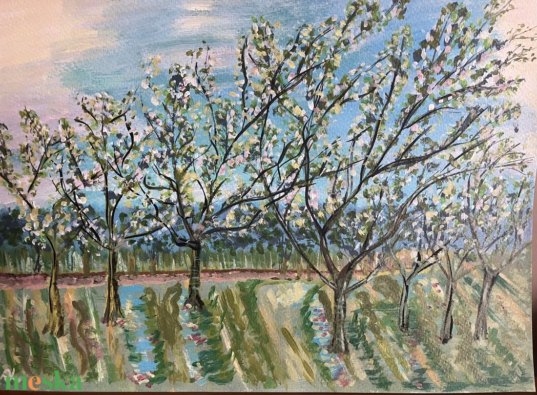 Cseresznyefák - művészet - festmény - akril - Meska.hu