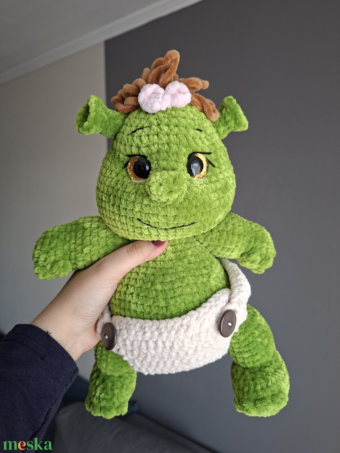 Bébi shrek - játék & sport - plüssállat & játékfigura - szörnyike - Meska.hu