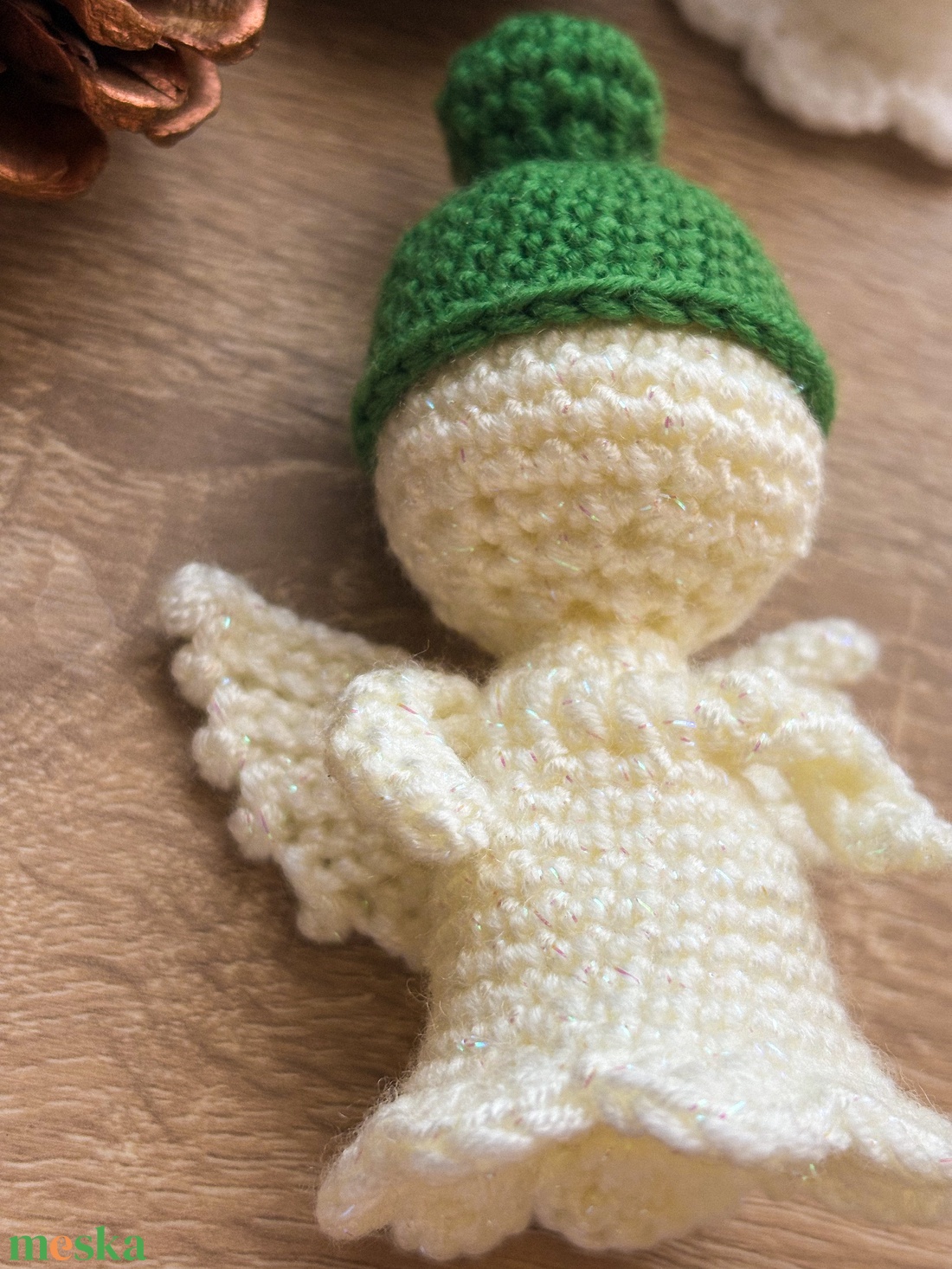 Horgolt angyalka - karácsony - karácsonyi ajándékozás - karácsonyi ajándékcsomagolás - Meska.hu