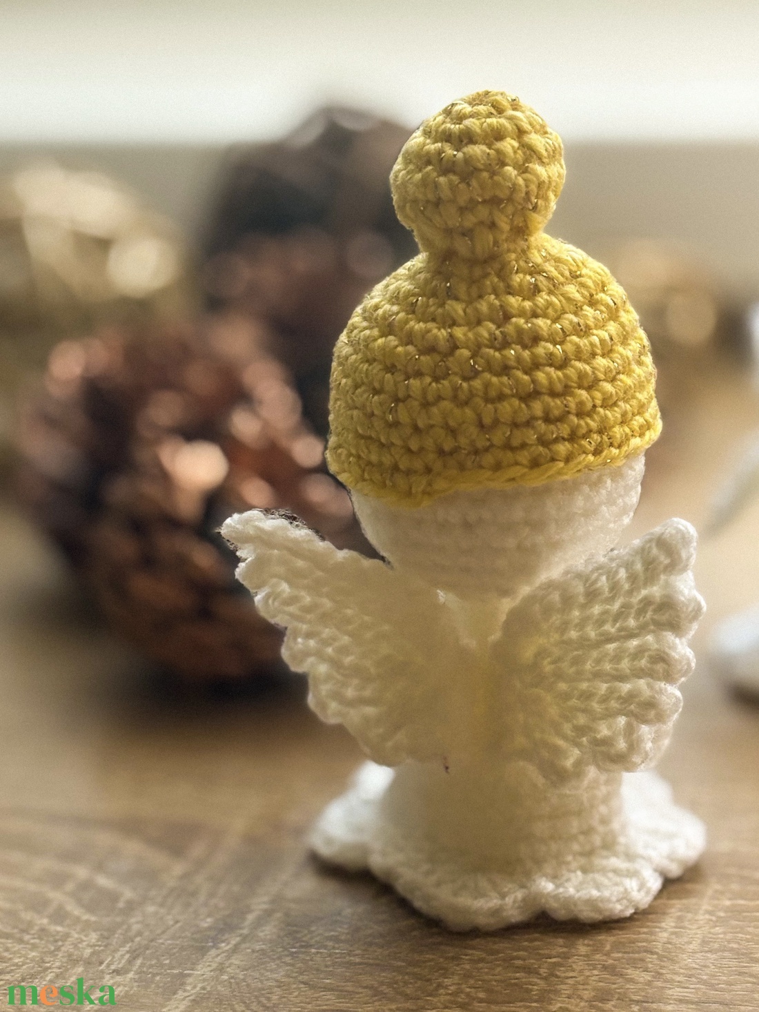 Horgolt angyalka - karácsony - karácsonyi lakásdekoráció - karácsonyi manók, figurák - Meska.hu