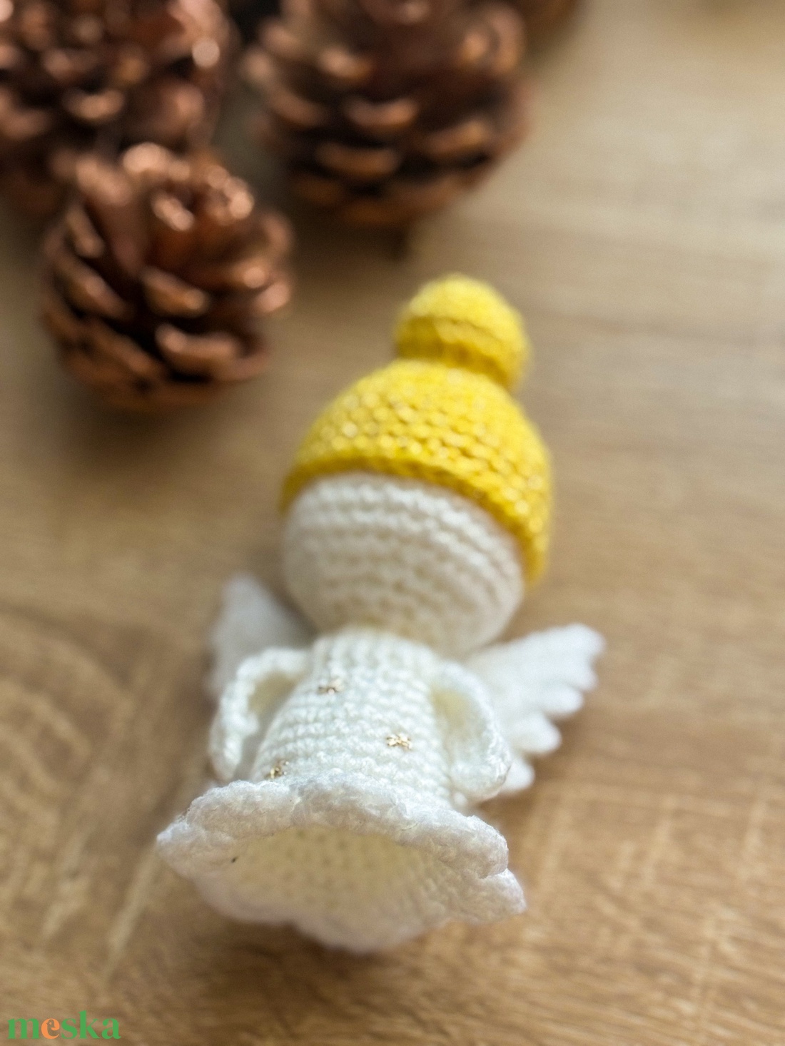 Horgolt angyalka - karácsony - karácsonyi lakásdekoráció - karácsonyi manók, figurák - Meska.hu