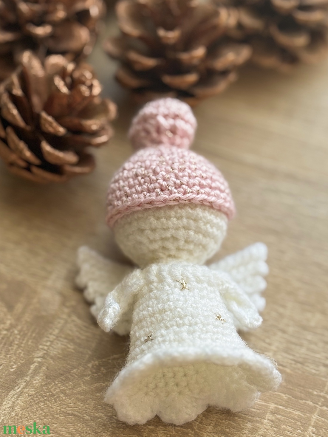 Angyalka színes sapkával - karácsony - karácsonyi ajándékozás - karácsonyi ajándékcsomagolás - Meska.hu
