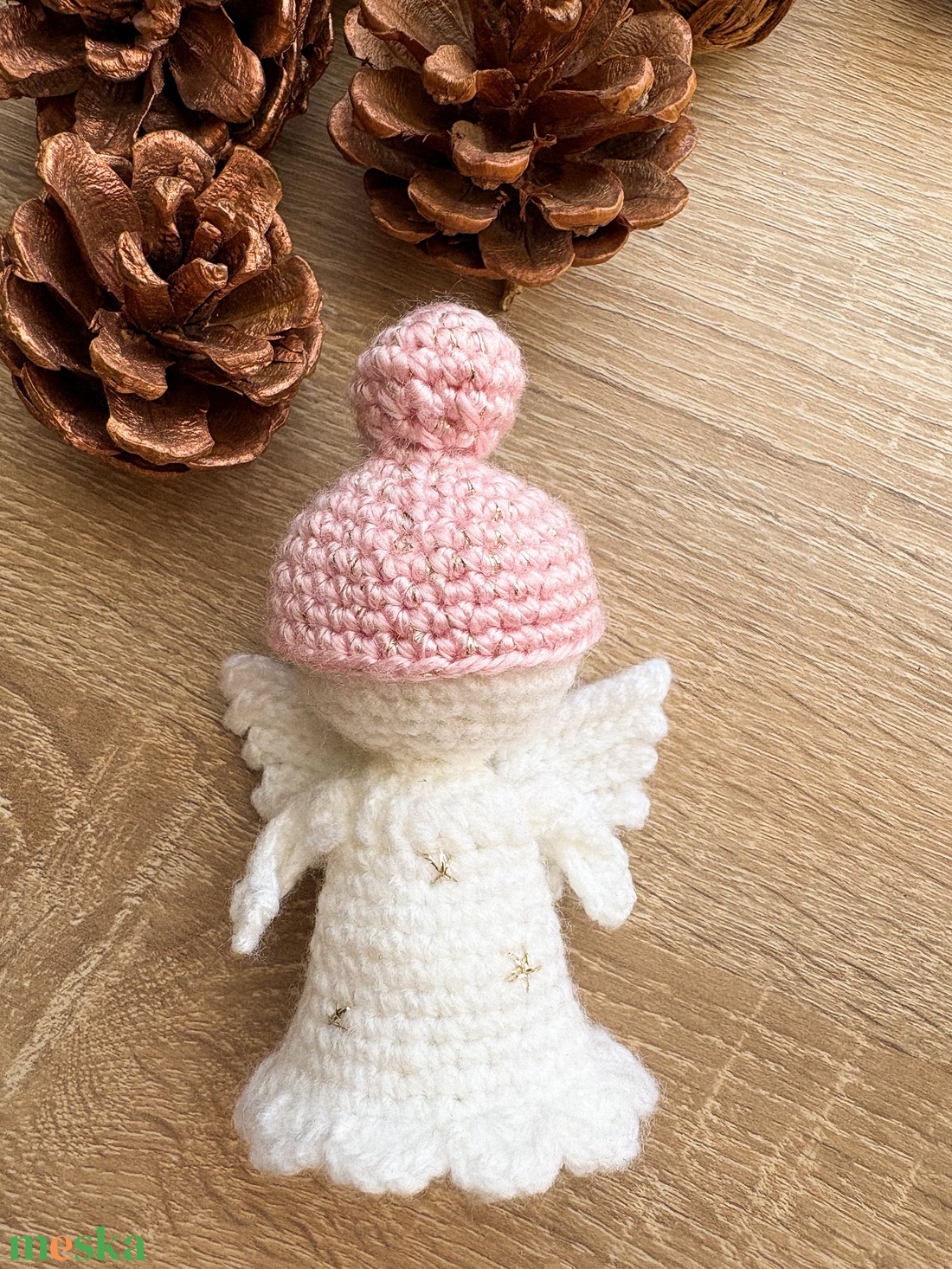Angyalka színes sapkával - karácsony - karácsonyi ajándékozás - karácsonyi ajándékcsomagolás - Meska.hu