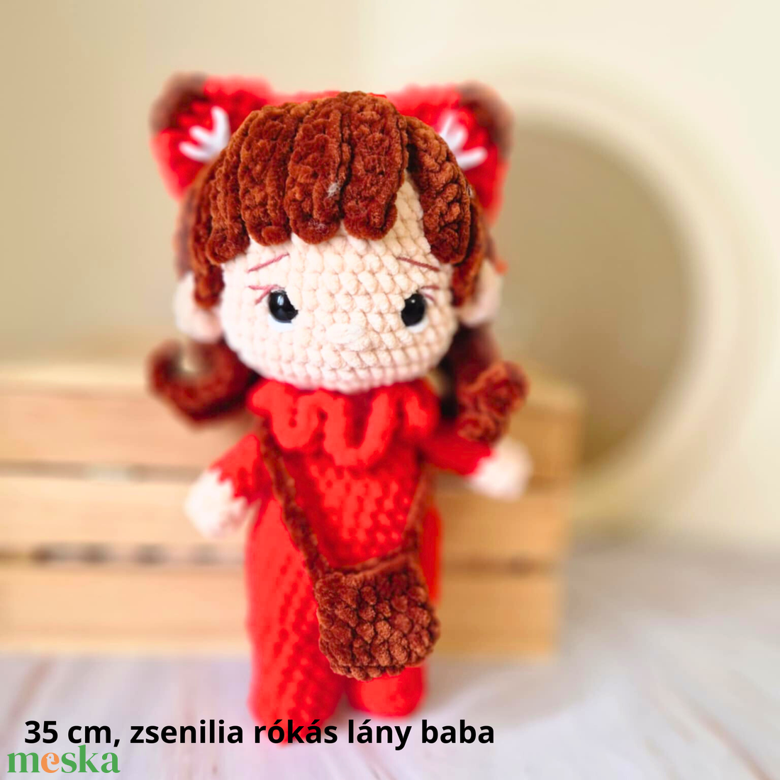 Horgolt baba, horgolás, amigurumi, zsenilia baba, rókás baba - játék & sport - baba & babaház - baba - Meska.hu