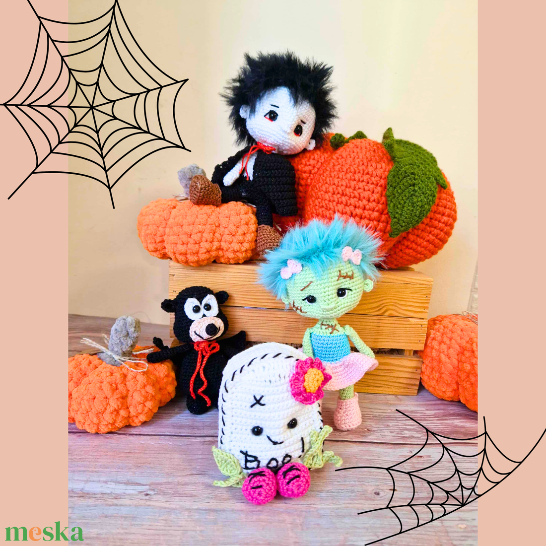 Horgolt baba, horgolás, amigurumi, Halloween, baba szett. Csokit vagy csalunk! - játék & sport - baba & babaház - baba - Meska.hu