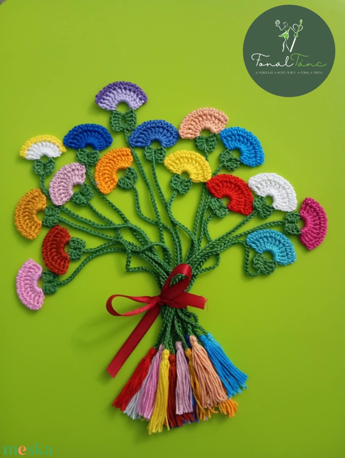 horgolt könyvjelző - könyv & zene - könyvjelző - Meska.hu