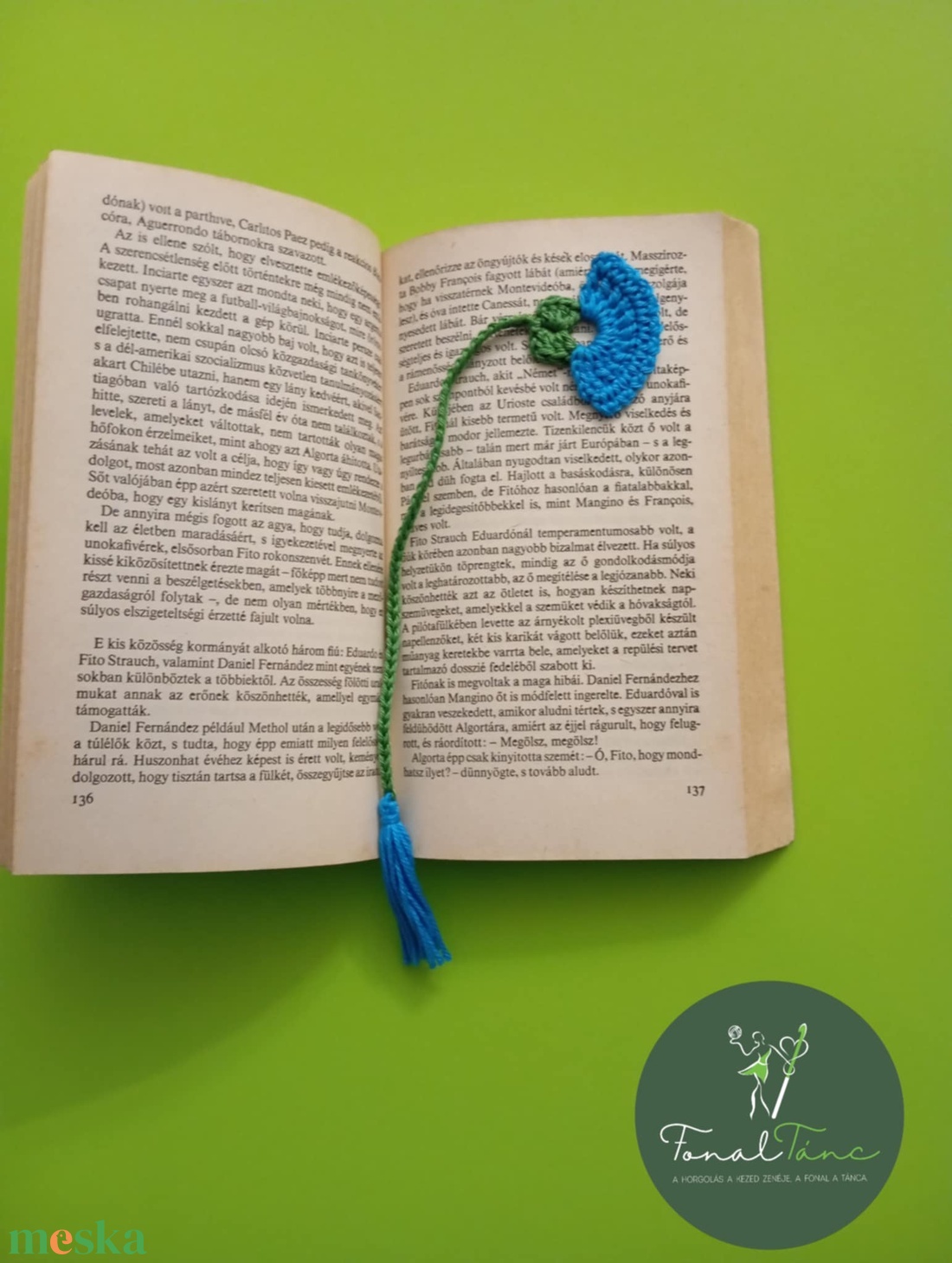 horgolt könyvjelző - könyv & zene - könyvjelző - Meska.hu