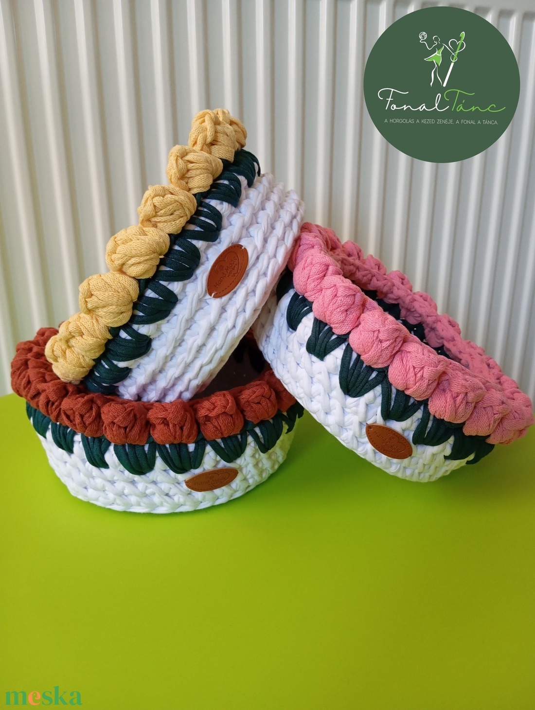 virágos tároló kosár, kaspó - otthon & életmód - tárolás & rendszerezés - tárolókosár - Meska.hu