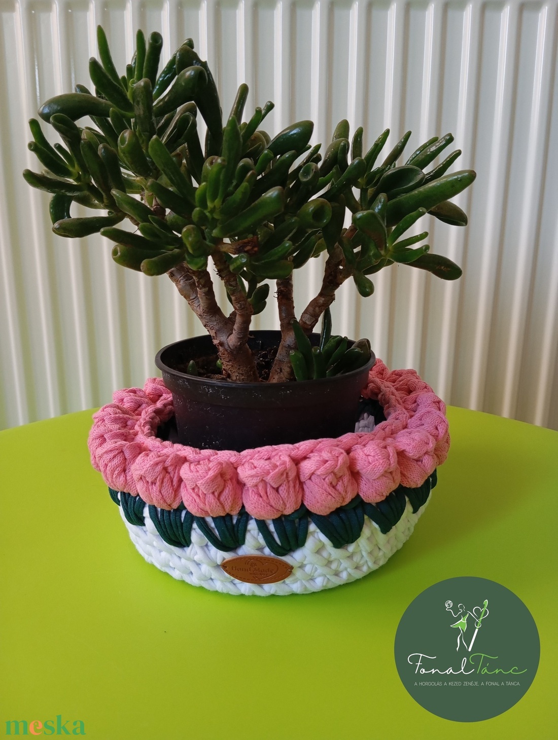 virágos tároló kosár, kaspó - otthon & életmód - tárolás & rendszerezés - tárolókosár - Meska.hu