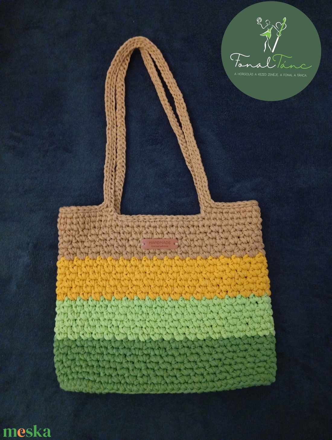 Szines horgolt táska - táska & tok - kézitáska & válltáska - válltáska - Meska.hu
