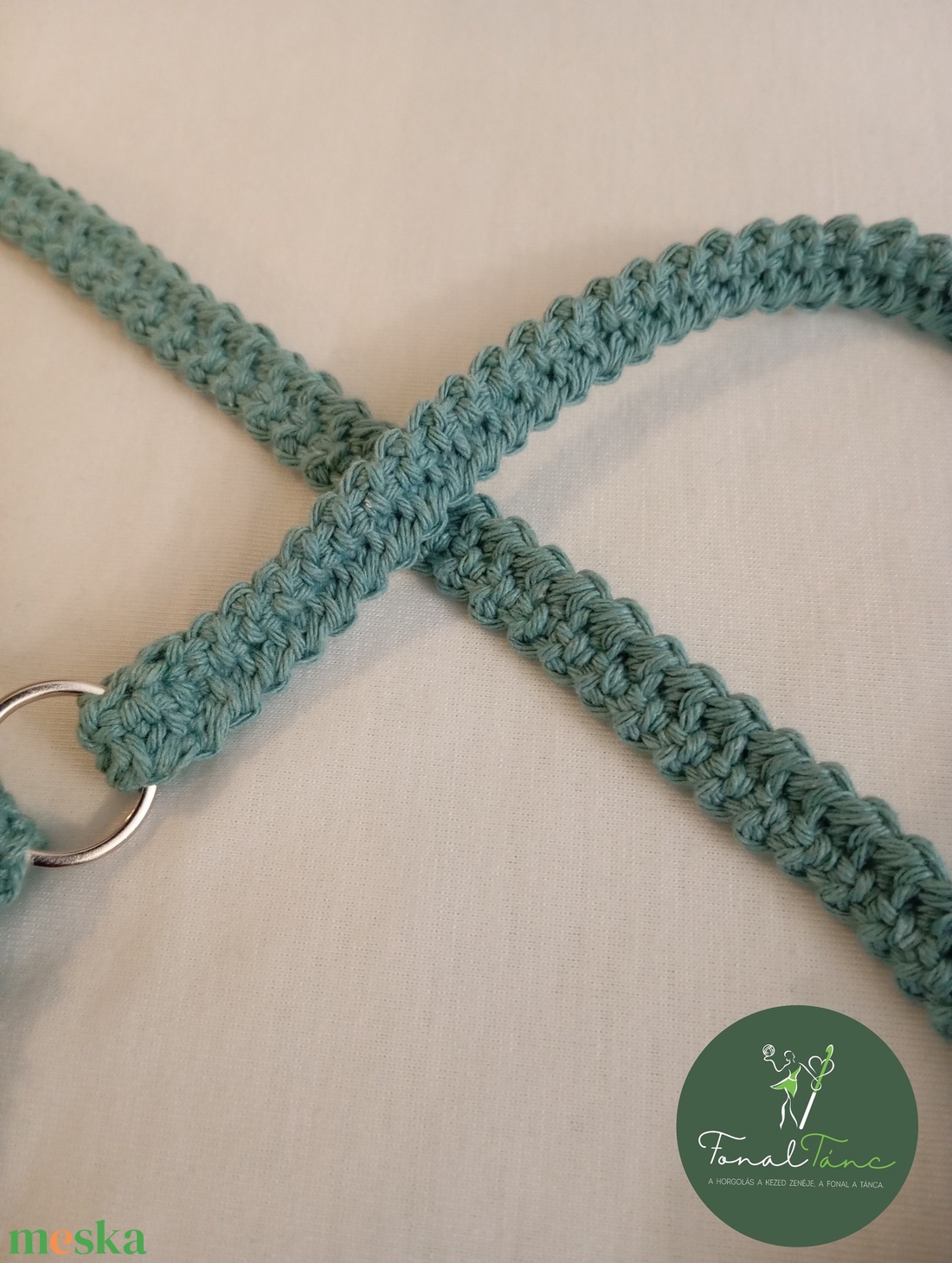 Egyedi horgolt türkiz táska - táska & tok - kézitáska & válltáska - vállon átvethető táska - Meska.hu