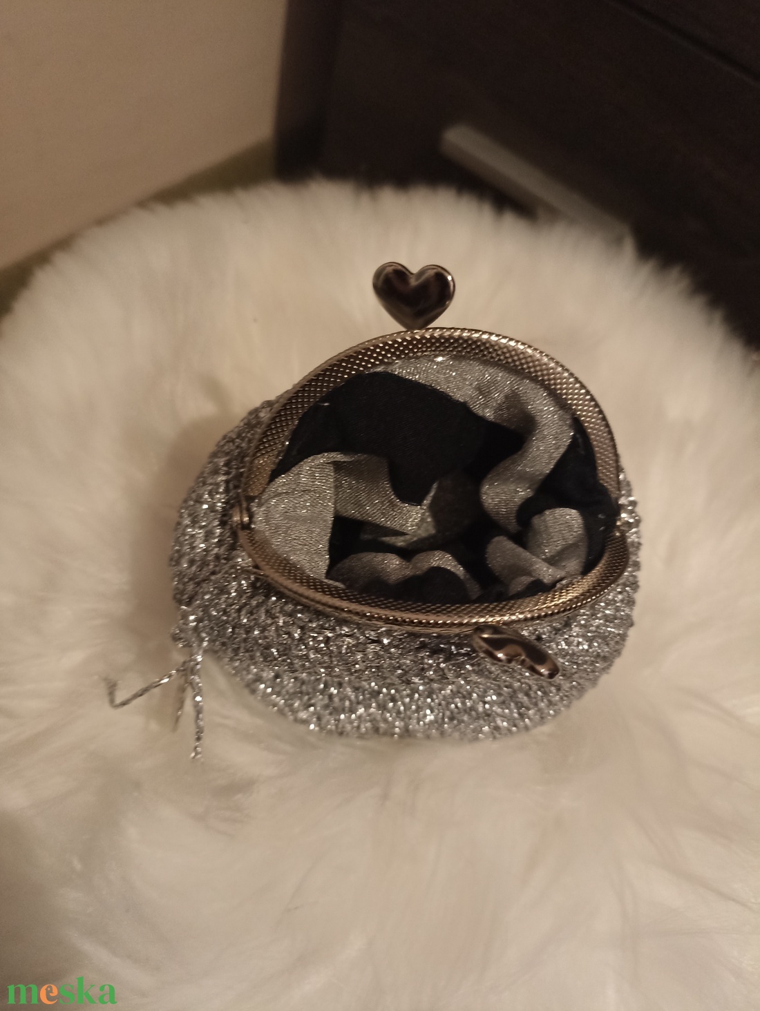 Csillogó ezüst pénztárca � elegáns, praktikus, kézzel készült kiegészítő - táska & tok - pénztárca & más tok - aprópénztartó - Meska.hu