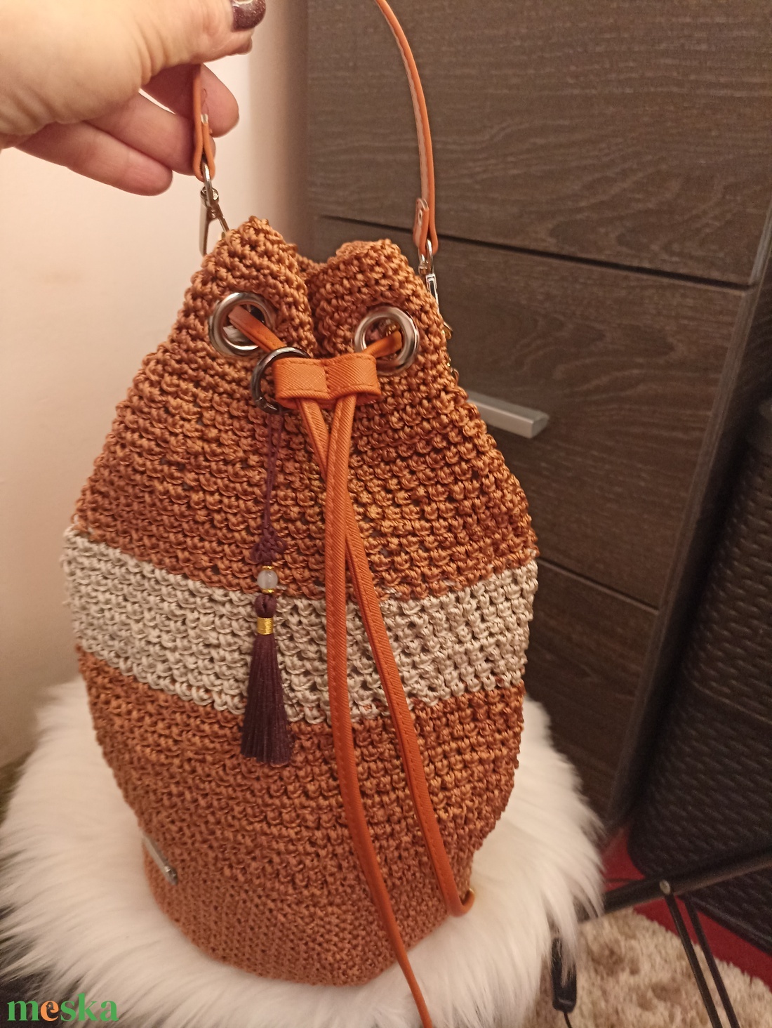 Retro horgolt táska � kézzel készült, egyedi darab - táska & tok - kézitáska & válltáska - válltáska - Meska.hu
