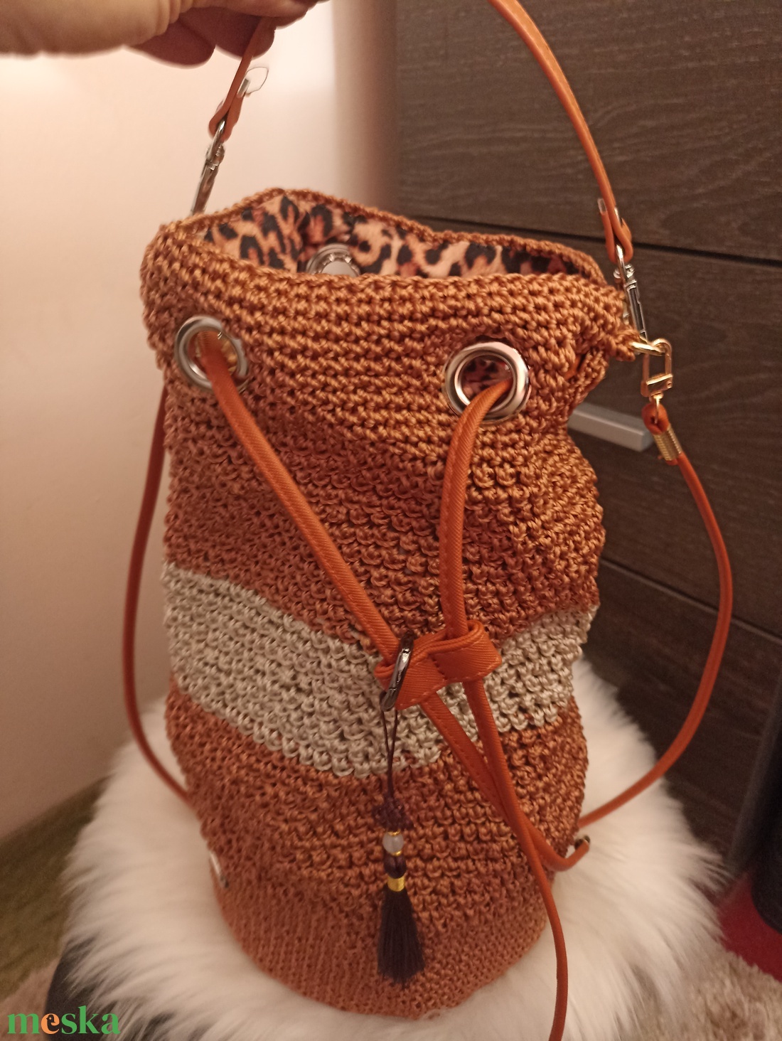 Retro horgolt táska � kézzel készült, egyedi darab - táska & tok - kézitáska & válltáska - válltáska - Meska.hu