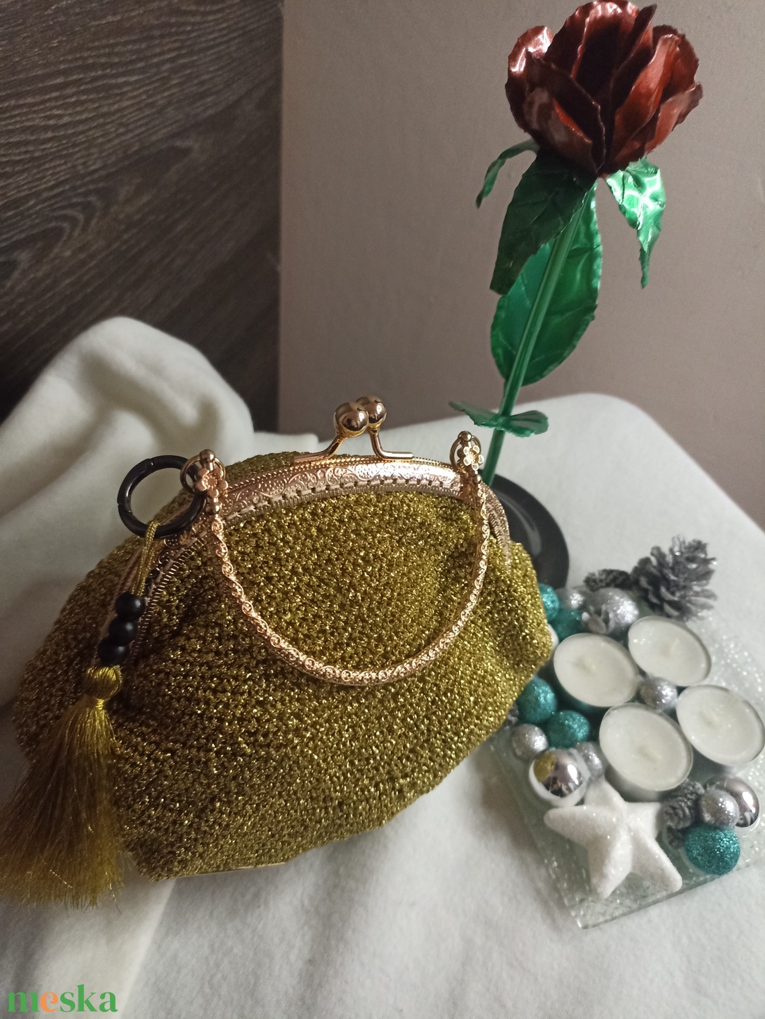 Aranyló Est �Arany ClutchÜnnepi, színházas, esküvős hangulat.10%kedvezmeny - táska & tok - kézitáska & válltáska - alkalmi táska - Meska.hu