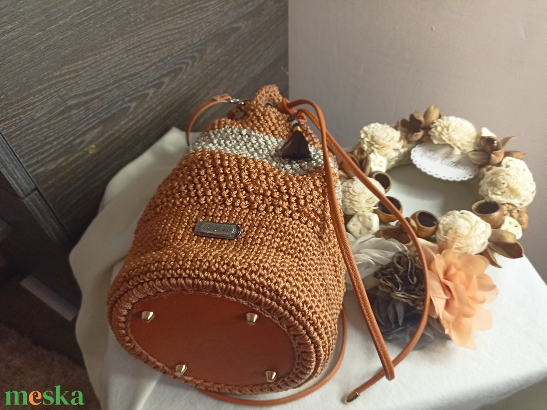 Borostyánfonat � Horgolt női táska mindennapokra - táska & tok - kézitáska & válltáska - alkalmi táska - Meska.hu