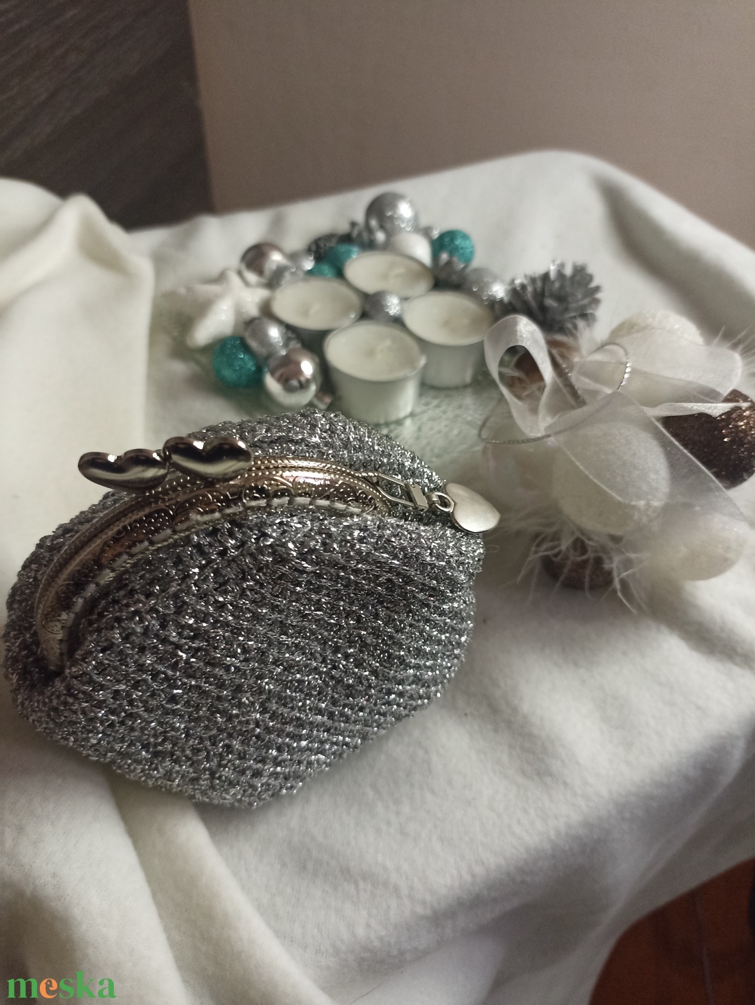 Ezüst Csillanás � Elegáns aprópénztárca - táska & tok - pénztárca & más tok - aprópénztartó - Meska.hu