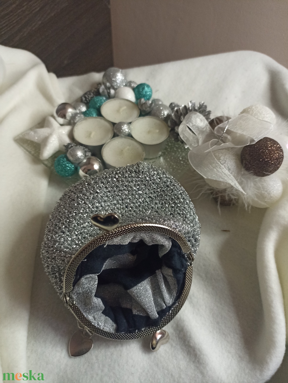 Ezüst Csillanás � Elegáns aprópénztárca - táska & tok - pénztárca & más tok - aprópénztartó - Meska.hu