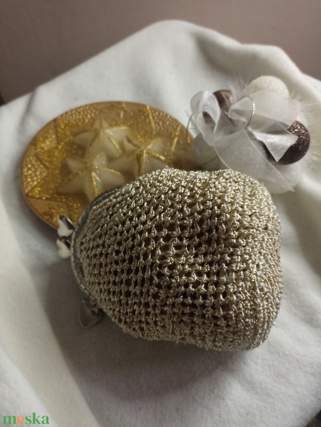 Arany Harmat � Kézzel horgolt elegáns pénztárca - táska & tok - pénztárca & más tok - aprópénztartó - Meska.hu