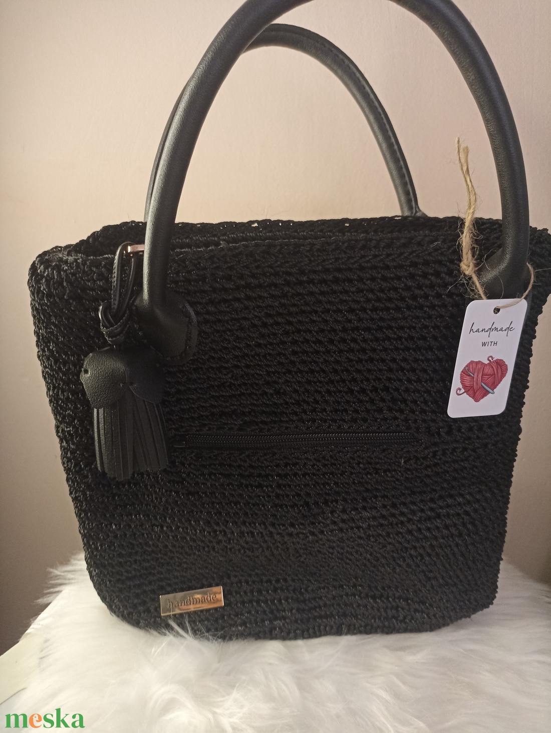 �benj�rat -táskarendező betéttel készült kézzel horgolt táska - táska & tok - kézitáska & válltáska - alkalmi táska - Meska.hu