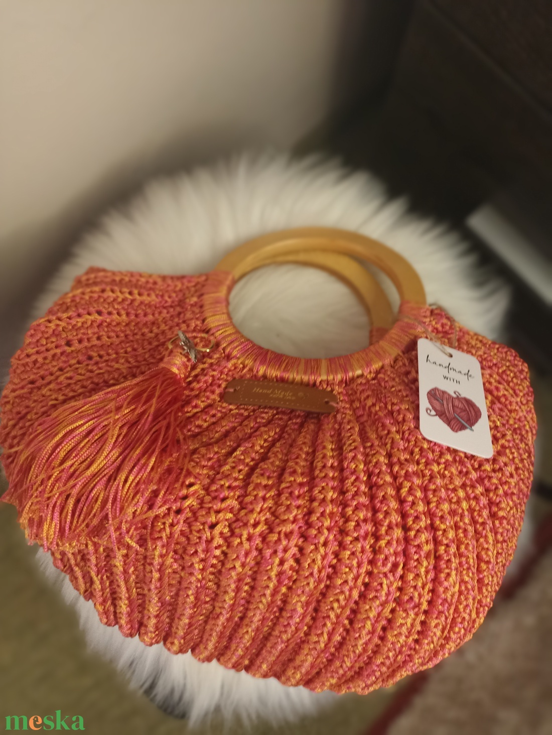  � Korall Kagyló Horgolt Táska - táska & tok - kézitáska & válltáska - alkalmi táska - Meska.hu