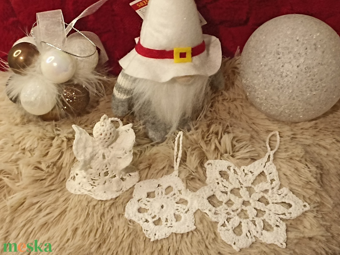 �� Karácsonyváró horgolt dekorációs szett � - karácsony - adventi díszek - adventi ajtódísz - Meska.hu