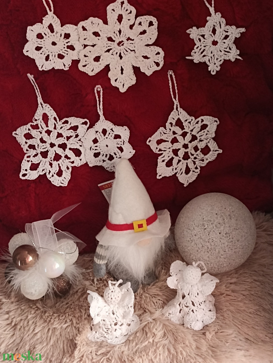 �� Karácsonyváró horgolt dekorációs szett � - karácsony - adventi díszek - adventi ajtódísz - Meska.hu