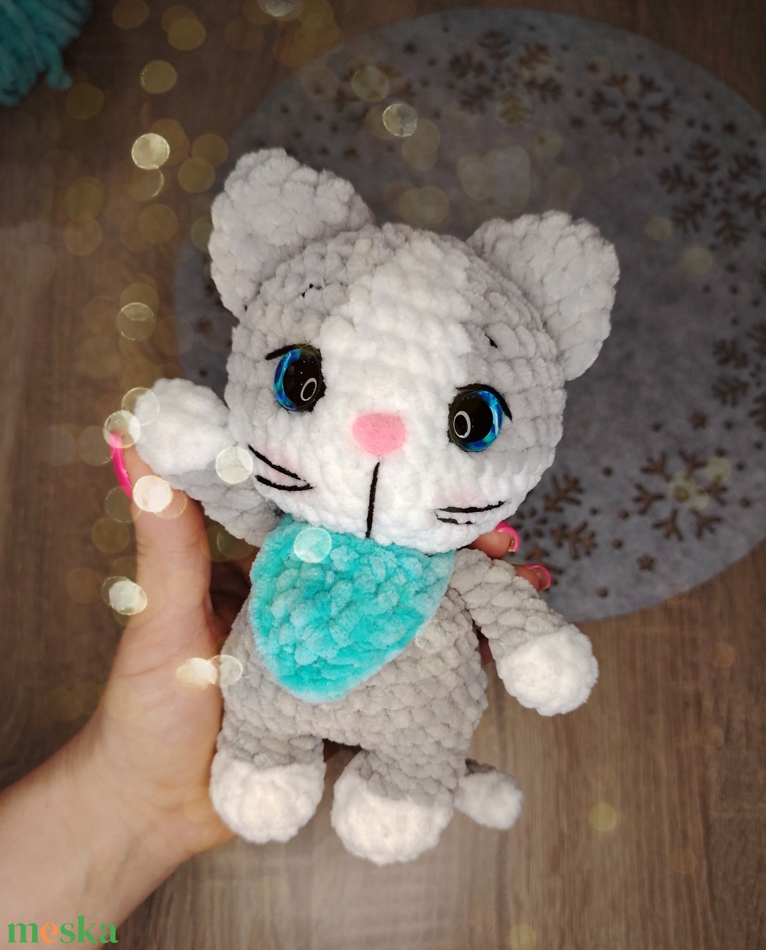 Horgolt kiscica  - játék & sport - plüssállat & játékfigura - cica - Meska.hu