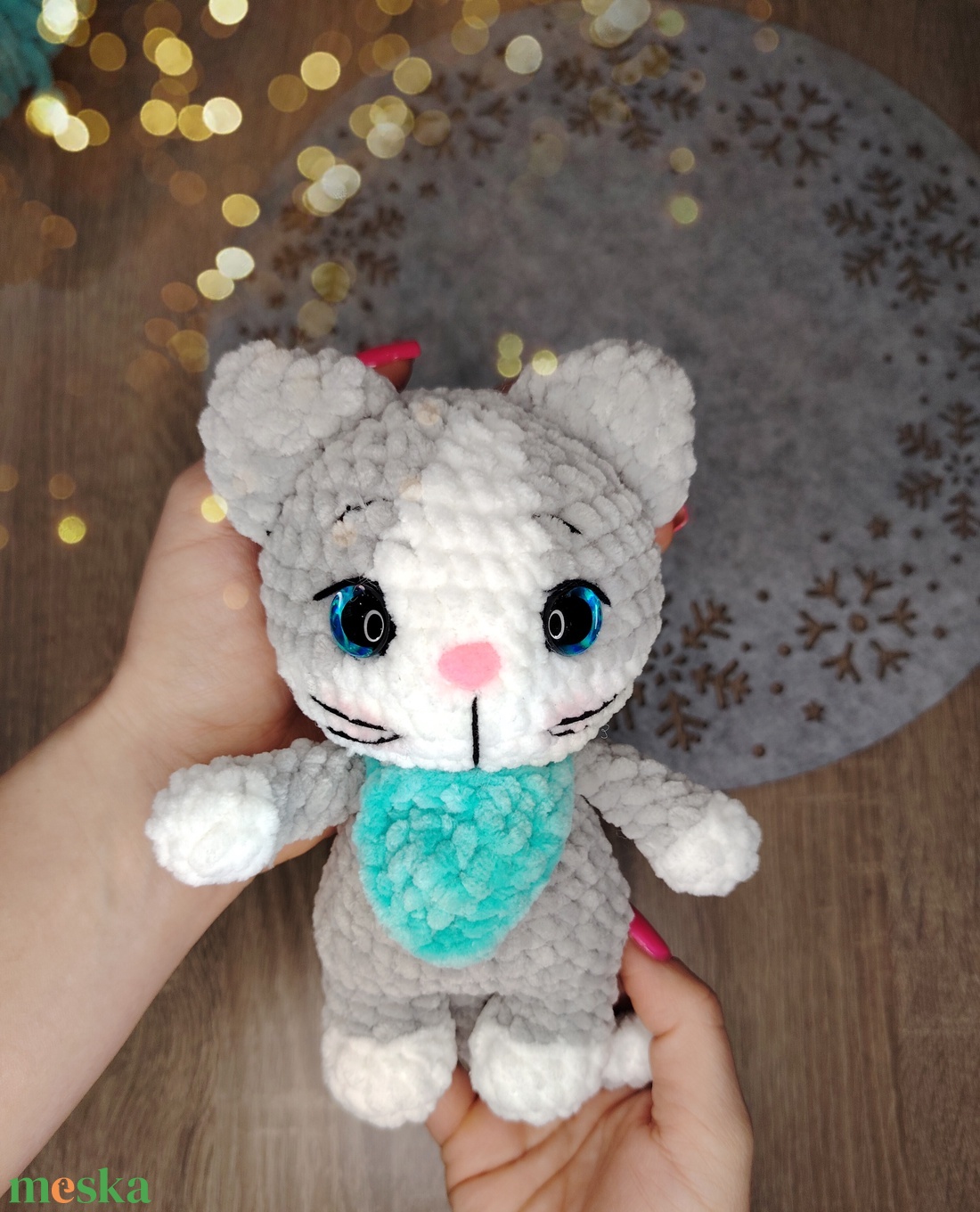 Horgolt kiscica  - játék & sport - plüssállat & játékfigura - cica - Meska.hu