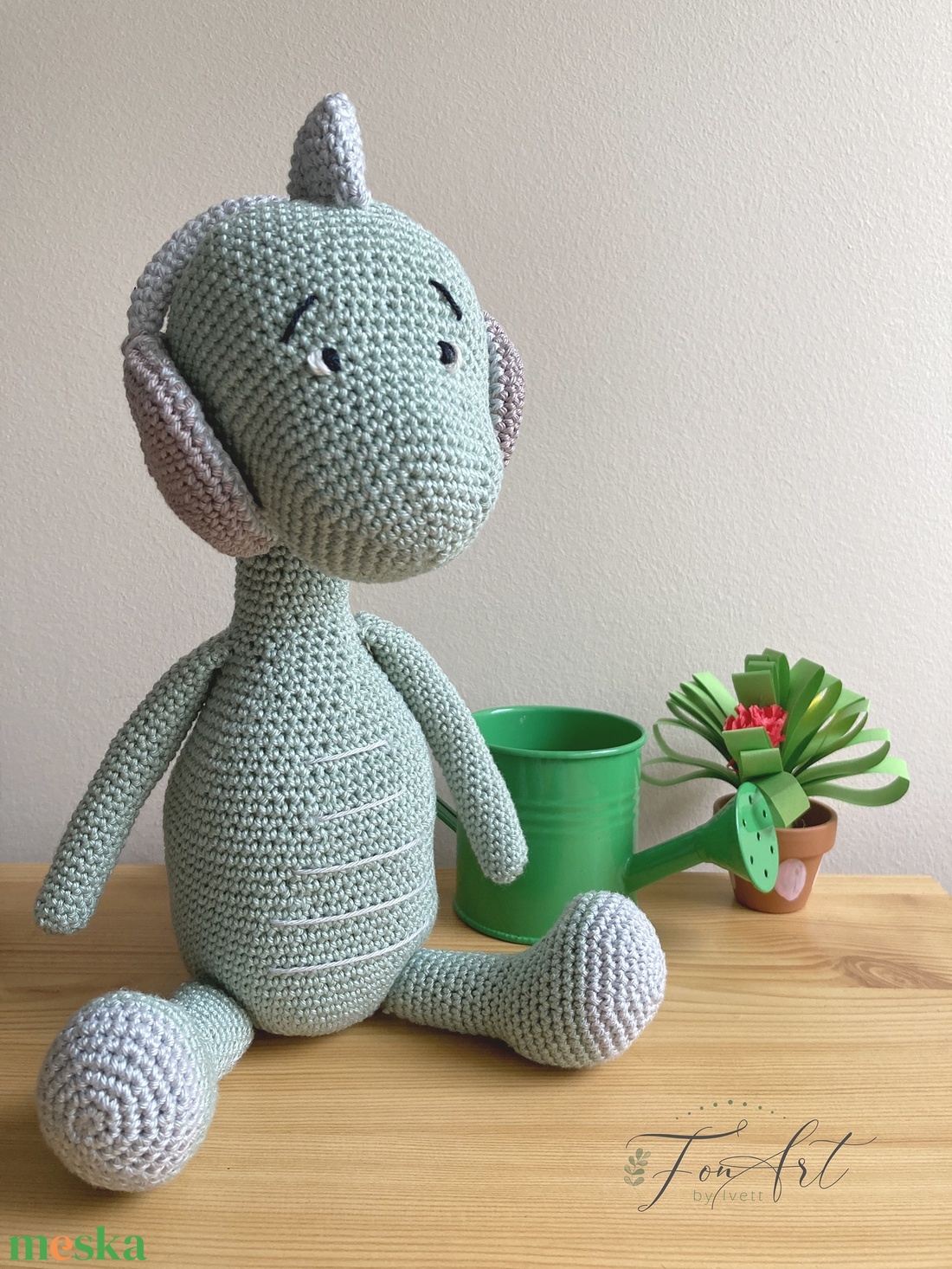 Horgolt amigurumi Dinó  - játék & sport - 3 éves kor alattiaknak - alvóka & rongyi - Meska.hu
