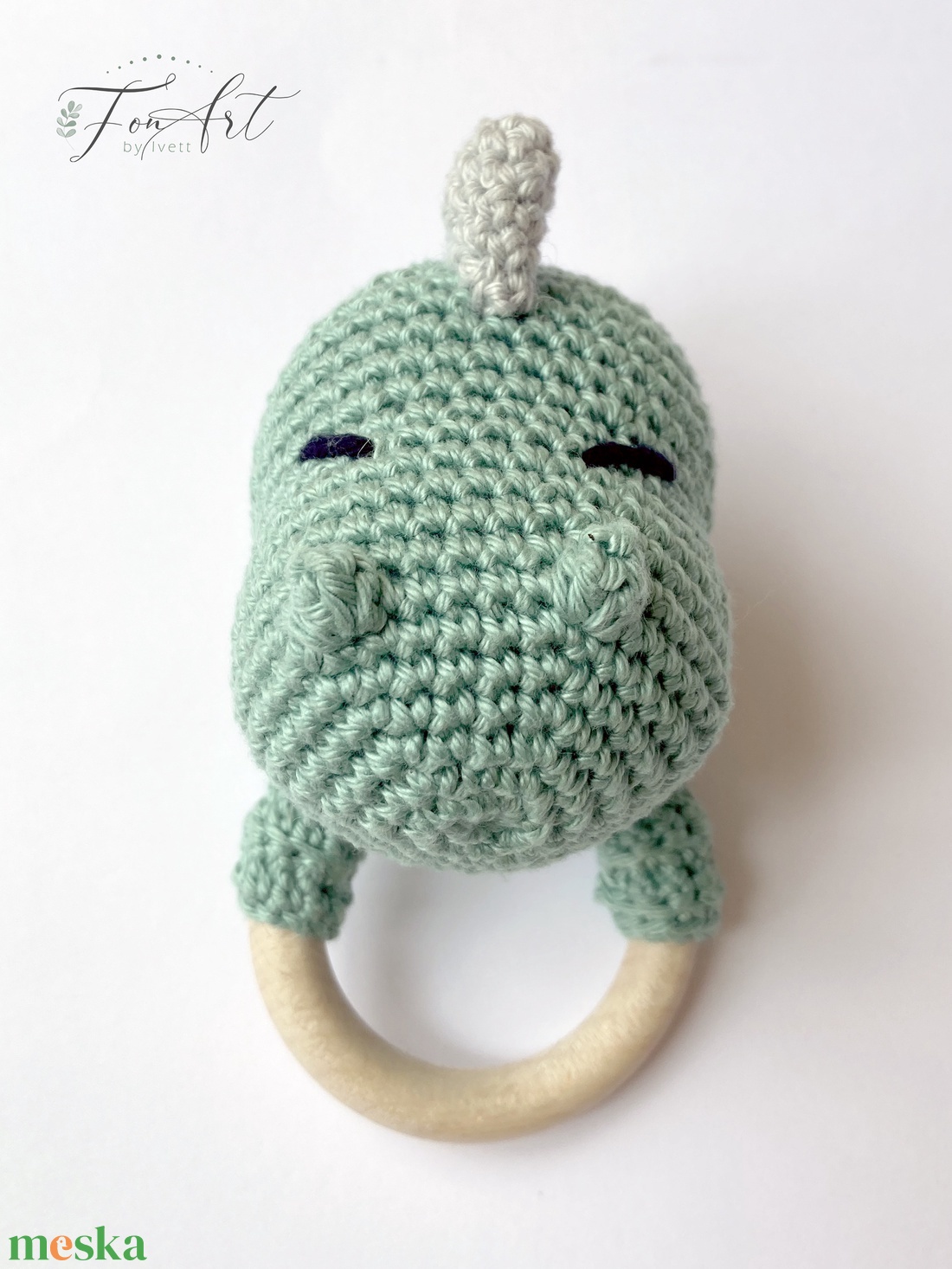 Dinó amigurumi szett - játék & sport - babalátogató ajándékcsomag - Meska.hu
