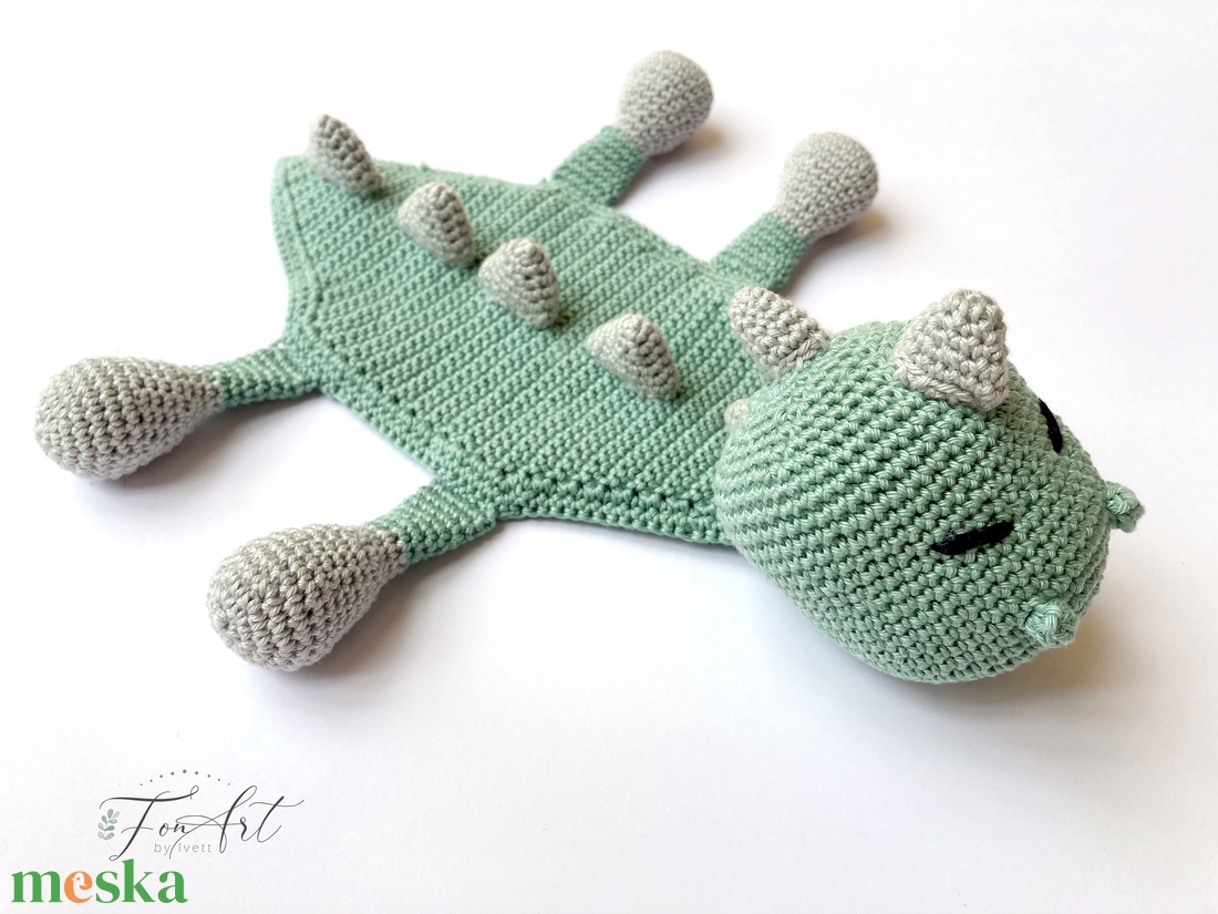 Dinó amigurumi szett - játék & sport - babalátogató ajándékcsomag - Meska.hu