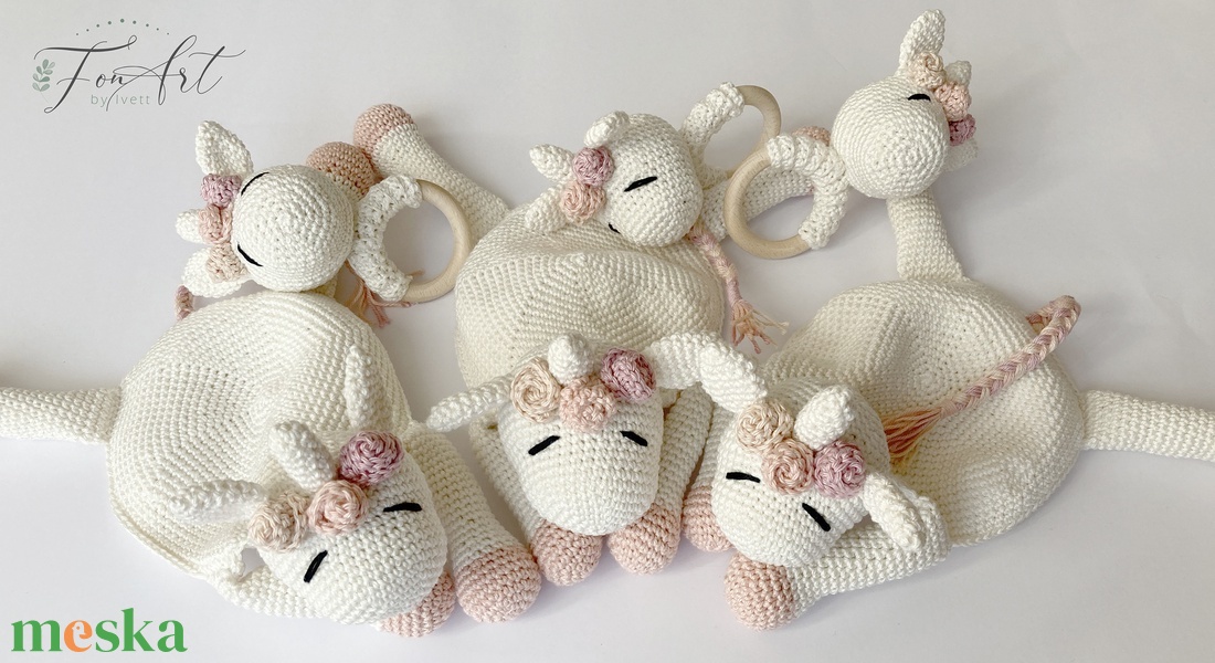 Unikornis amigurumi szett - játék & sport - babalátogató ajándékcsomag - Meska.hu Unikornis amigurumi szett - játék & sport - babalátogató ajándékcsomag - Meska.hu