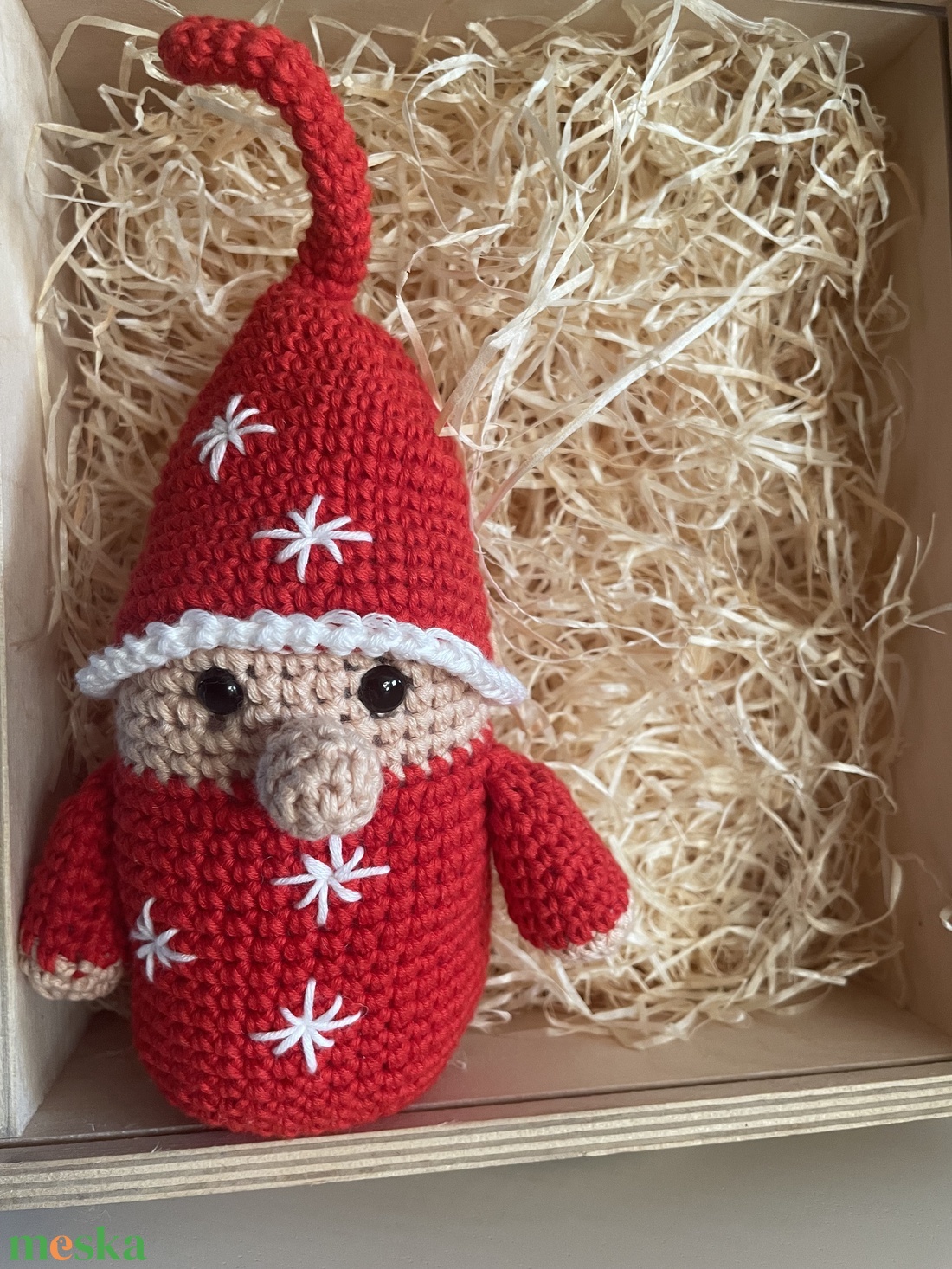 Horgolt Karácsonyi manó - karácsony - karácsonyi lakásdekoráció - karácsonyi manók, figurák - Meska.hu