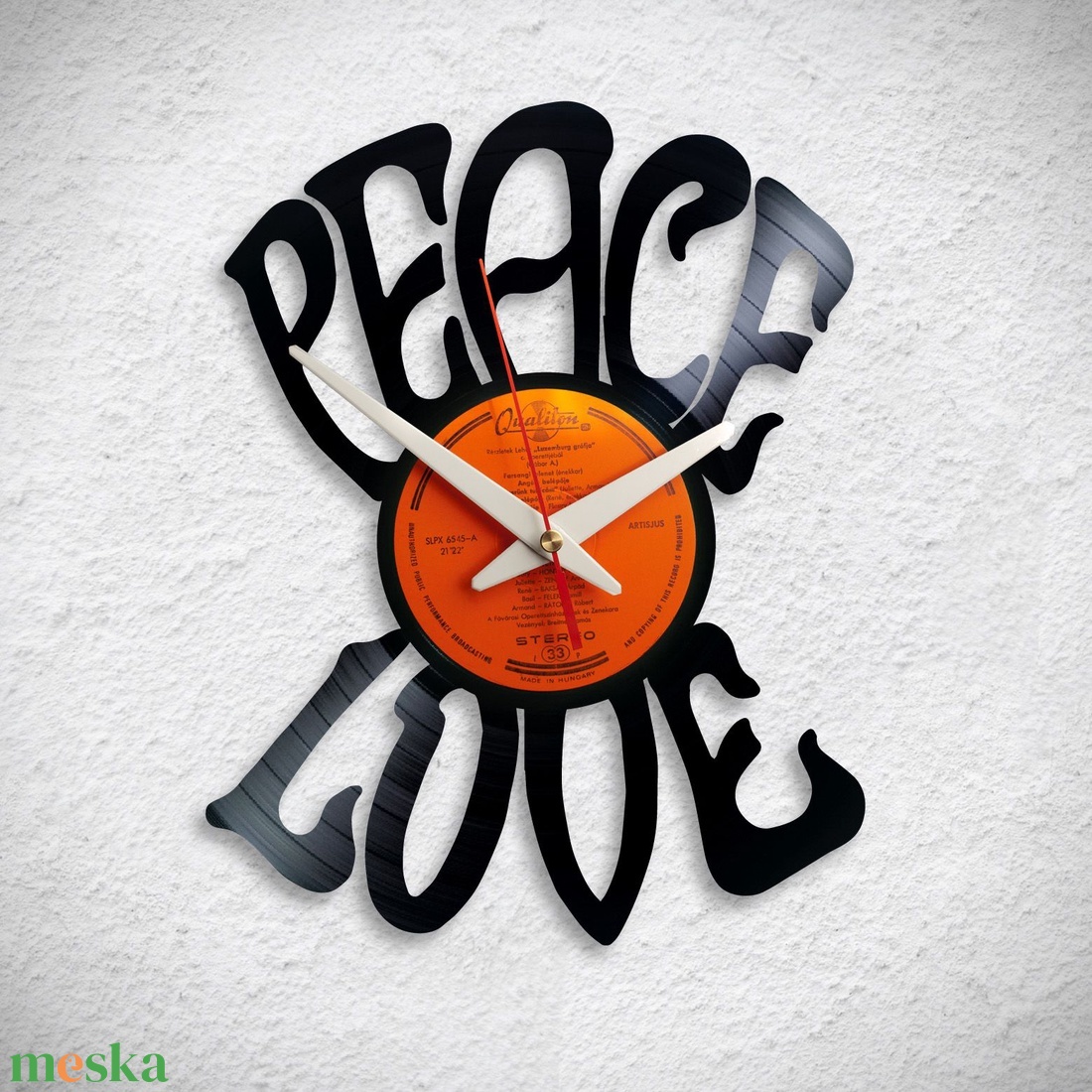 Peace Love - Bakelit falióra - otthon & lakás - dekoráció - fali és függő dekoráció - falióra & óra - Meska.hu