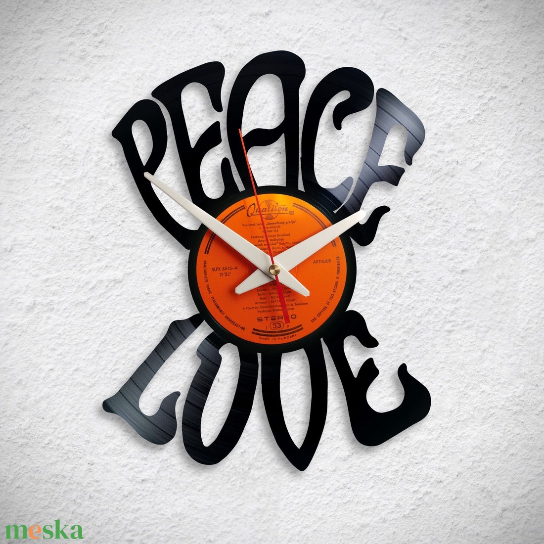 Peace Love - Bakelit falióra - otthon & életmód - dekoráció - fali és függő dekoráció - falióra & óra - Meska.hu