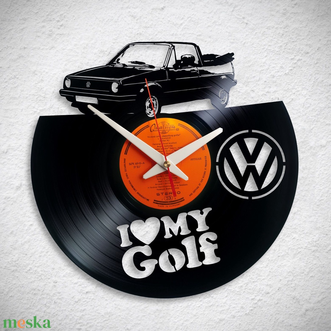 VW Golf Cabrio - különböző - Bakelit falióra - otthon & életmód - dekoráció - fali és függő dekoráció - falióra & óra - Meska.hu VW Golf Cabrio - különböző - Bakelit falióra - otthon & életmód - dekoráció - fali és függő dekoráció - falióra & óra - Meska.hu