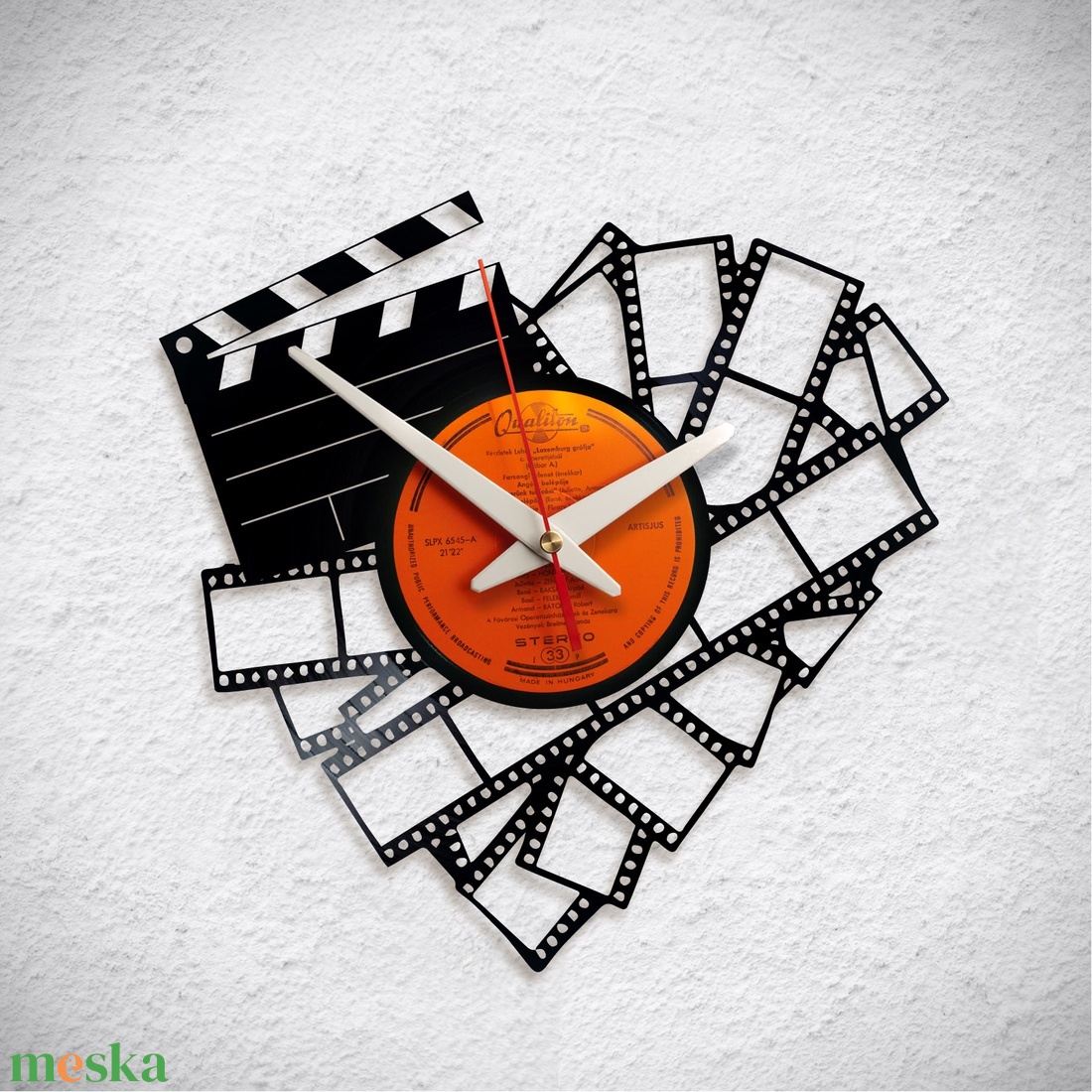 Filmes, Filmkocka, Csapó - Bakelit falióra - otthon & életmód - dekoráció - fali és függő dekoráció - falióra & óra - Meska.hu Filmes, Filmkocka, Csapó - Bakelit falióra - otthon & életmód - dekoráció - fali és függő dekoráció - falióra & óra - Meska.hu