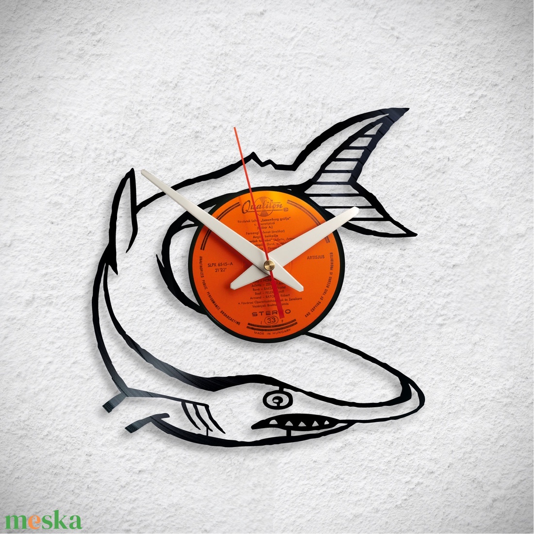 Cápa - Shark - Bakelit falióra - otthon & életmód - dekoráció - fali és függő dekoráció - falióra & óra - Meska.hu
