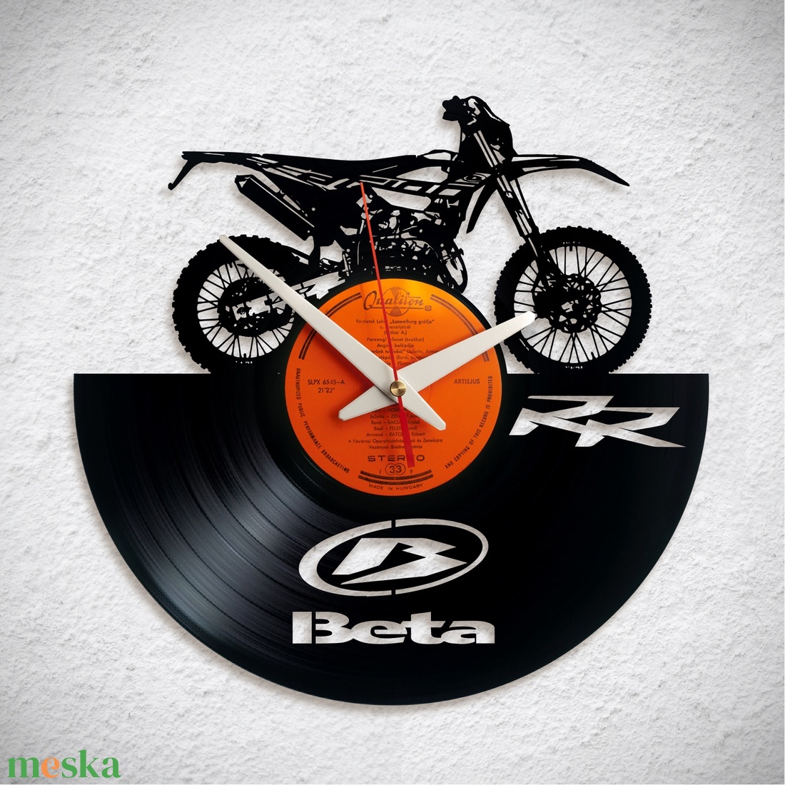 Beta RR50 motorkerékpár - Bakelit falióra - otthon & életmód - dekoráció - fali és függő dekoráció - falióra & óra - Meska.hu Beta RR50 motorkerékpár - Bakelit falióra - otthon & életmód - dekoráció - fali és függő dekoráció - falióra & óra - Meska.hu