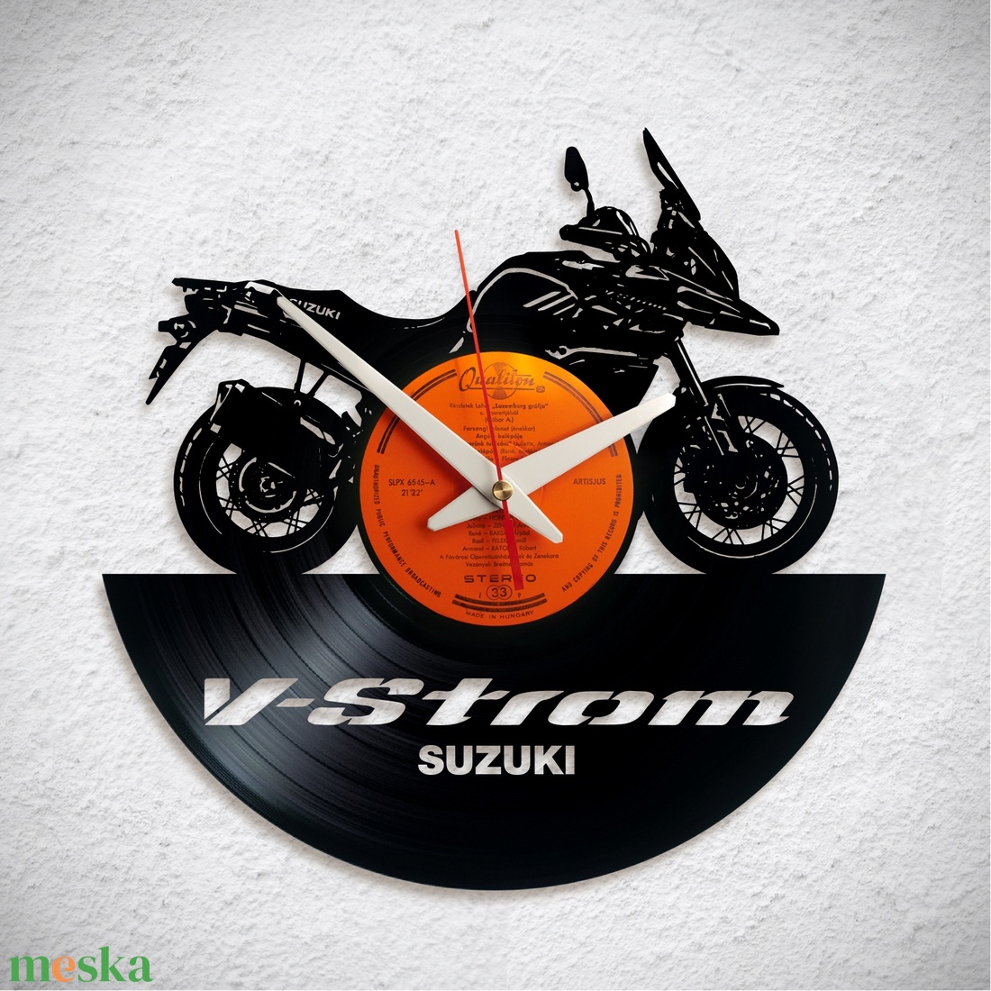 Suzuki V-strom motorkerékpár  - Bakelit falióra - otthon & életmód - dekoráció - fali és függő dekoráció - falióra & óra - Meska.hu