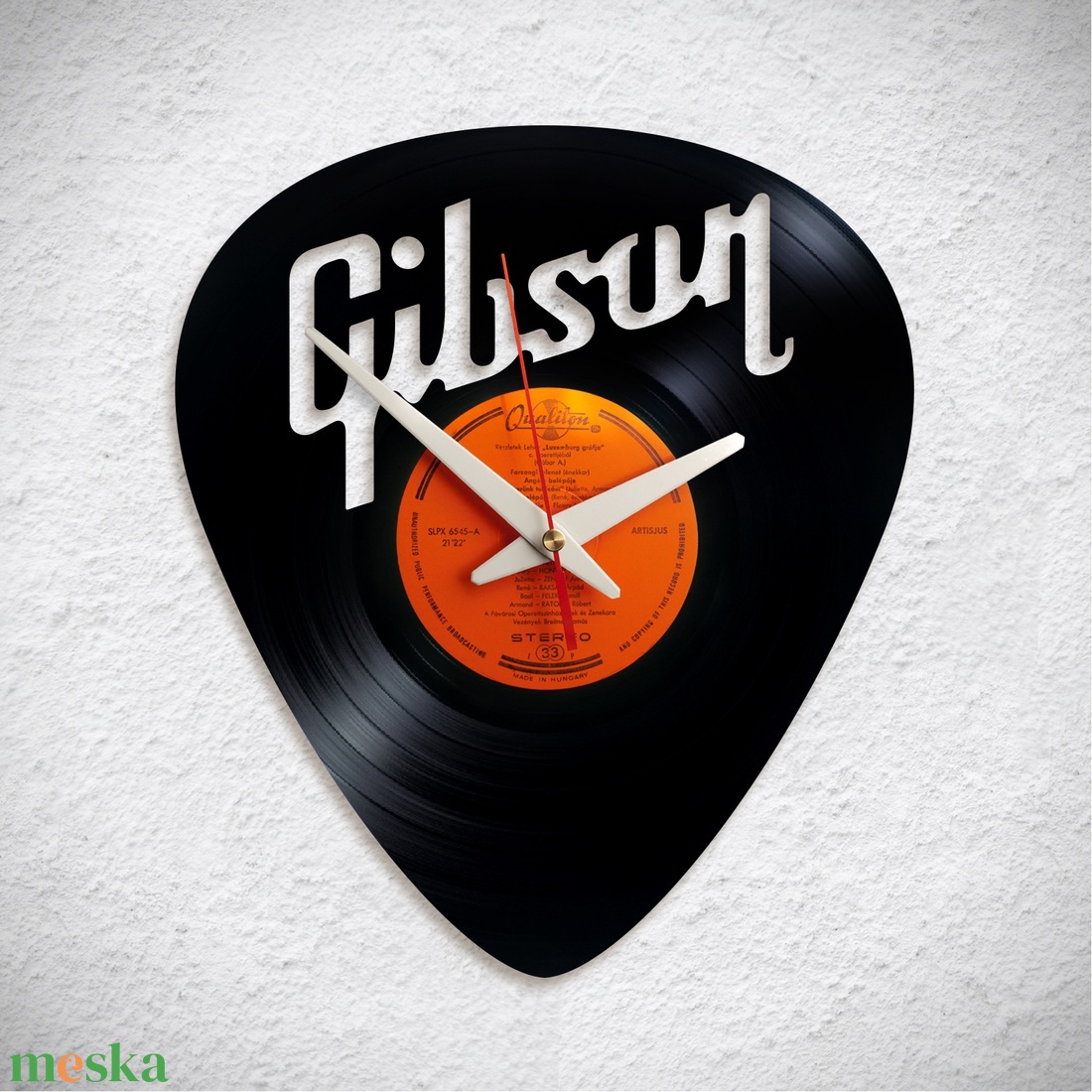 Gibson gitár, pengető - Bakelit falióra - otthon & életmód - dekoráció - fali és függő dekoráció - falióra & óra - Meska.hu Gibson gitár, pengető - Bakelit falióra - otthon & életmód - dekoráció - fali és függő dekoráció - falióra & óra - Meska.hu