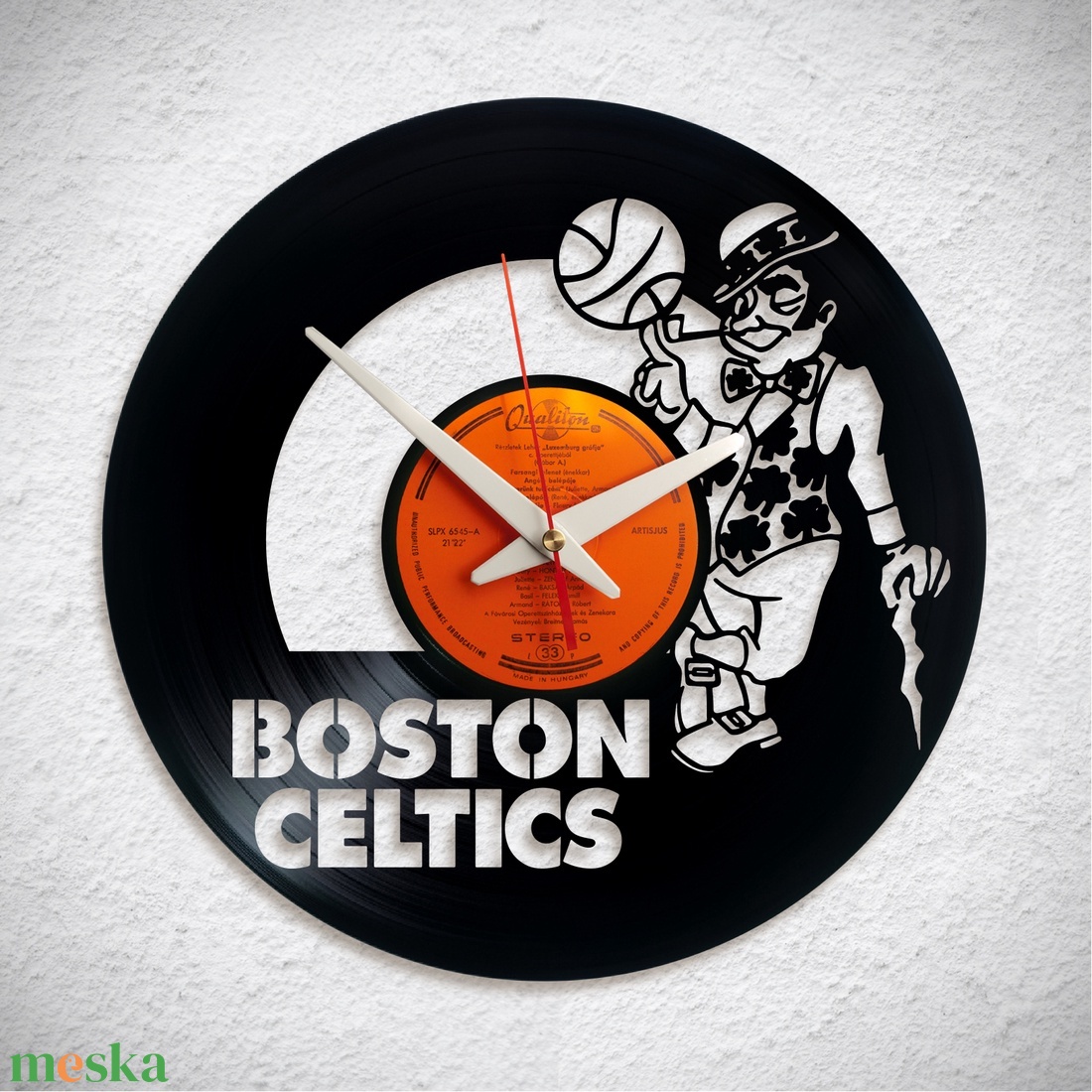 Boston Seltics Basketball Kosárlabda  - Bakelit falióra - otthon & életmód - dekoráció - fali és függő dekoráció - falióra & óra - Meska.hu