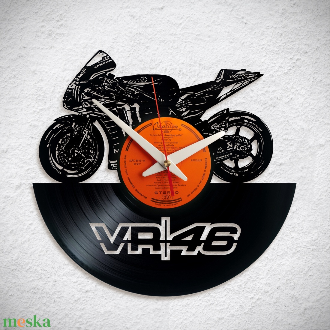 Yamaha YZR M1 � Valentino Rossi - Bakelit falióra - otthon & életmód - dekoráció - fali és függő dekoráció - falióra & óra - Meska.hu