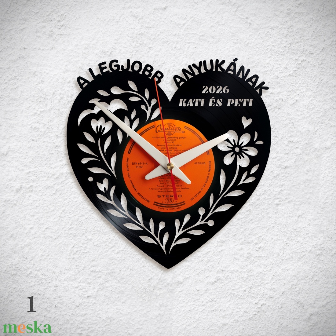 Anyáknapi ajándék - többféle - saját nevekkel... � Bakelit falióra - otthon & életmód - dekoráció - fali és függő dekoráció - falióra & óra - Meska.hu