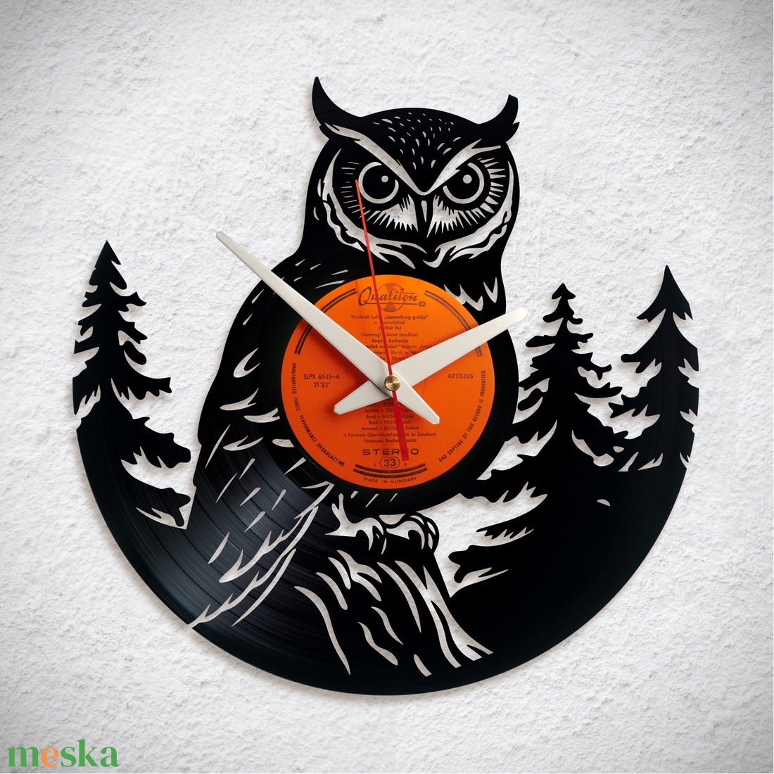 Bagoly madár - Bakelit falióra - otthon & életmód - dekoráció - fali és függő dekoráció - falióra & óra - Meska.hu