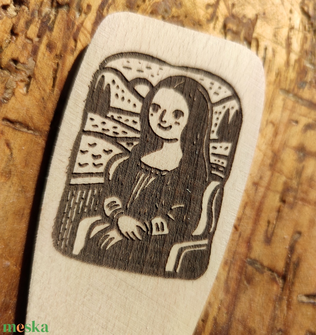 ÚJDONSÁG! Mona Lisa � Gravírozott spatula - fakanál - otthon & életmód - ház & kert - bográcsozás, grillezés - Meska.hu
